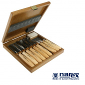 Набор NAREX Standart 894813 из 9 резцов + точильный брусок в деревянной коробке