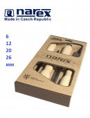 Набор из 4 плоских стамесок NAREX Wood Line Profi (863010) 6,12,20,25 мм, с ручкой из бука, светлые
