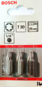 Насадки-биты Torx T20 25мм Bosch Extra Hart 2607001611 (3шт)