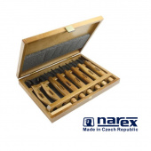 Набор из 6 резцов и 2 ножей в деревянной коробке Narex Profi 869010 для резьбы по дереву
