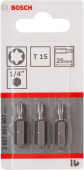 Насадки-биты Torx T15 Bosch Extra Hart 25мм (2607001607) 3шт