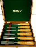 Набор из 6 плоских стамесок NAREX WOOD LINE PLUS (853200) в деревянном кейсе (6,10,12,16,20,26мм)