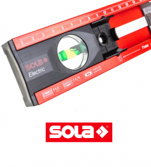 Уровень разметочный электрика SOLA ELECTRIC (69057101) 41см, 2 глазка