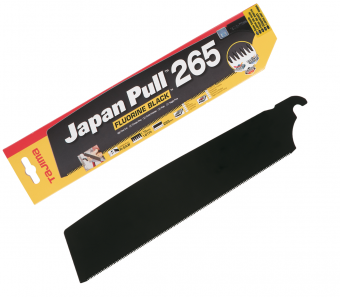 Ручная пила TAJIMA Japan Pull JPR265FBR (полотно с покрытием) +запасное черное полотно GNB265FBP (265мм)