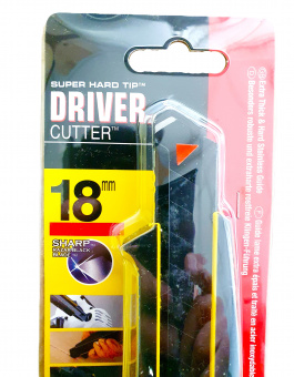 Нож строительный TAJIMA Driver Cutter (DC560BY) с автофиксацией, лезвие 18мм, в комплекте 3 лезвия