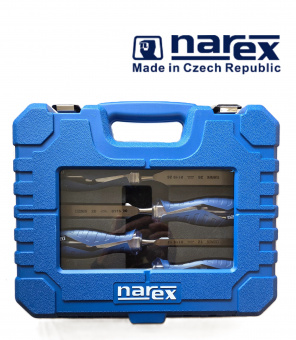 Набор из 4 плоских ударных стамесок NAREX HEAVY DUTY (866001) в кейсе (6,12,20,26мм) для тяжелых работ, с прозрачной ручкой