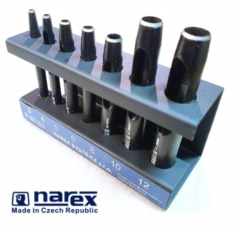 Набор стальных пробойников NAREX (854800) на подставке 7шт(3,4,5,6,8,10,12мм)