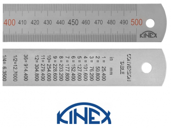 Линейка стальная KINEX (1022-02-100) 1000х30х1мм цветная шкала 0.5мм, нержавейка