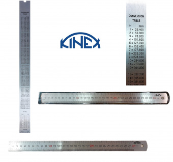 Линейка стальная KINEX 1022-02-030 (300х25х1мм) цветная шкала 0,5мм, нержавейка