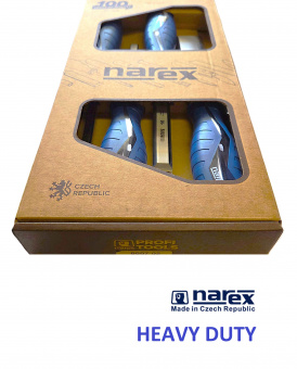 Набор из 4 плоских ударных стамесок NAREX HEAVY DUTY (860702) 8,10,16,32 мм для тяжелых работ, с прозрачной ручкой