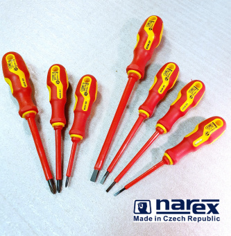 Набор из 7 диэлектрических отверток NAREX 862351  S-Line Electro Profi (PH+Шлиц)