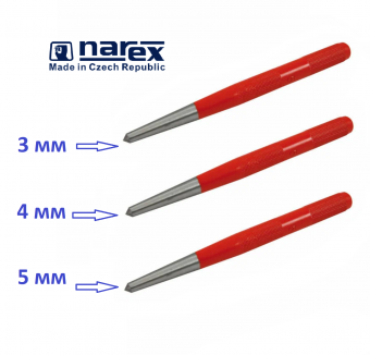 Кернер для металла NAREX (841004)  круглое сечение 4мм, длина 125мм