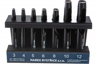 Набор стальных пробойников NAREX (854800) на подставке 7шт(3,4,5,6,8,10,12мм)