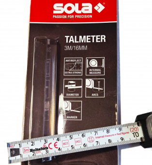Рулетка-толщиномер 3 метра SOLA Talmeter TAL3 (51011601) для внутренних измерений, вычисления диаметра, разметки