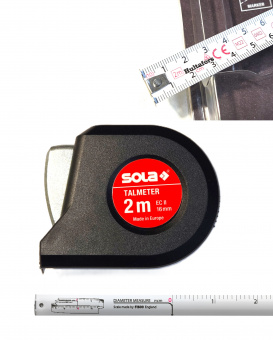 Рулетка-толщиномер 2 метра SOLA Talmeter TAL2 (51011201) для внутренних измерений, вычисления диаметра, разметки