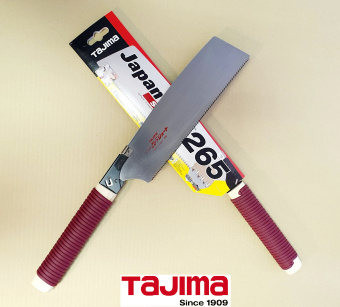 Ручная пила TAJIMA Japan Pull JPR265ST с короткой красной ручкой +запасное полотно с покрытием GNB265FBP (265мм)