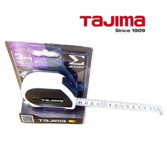 Рулетка TAJIMA SIGMA STOP (SS630MG)  3м/16мм с двойным фиксатором, 2-х сторонняя шкала