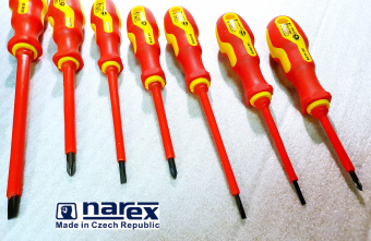 Набор из 7 диэлектрических отверток NAREX 862351  S-Line Electro Profi (PH+Шлиц)