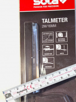 Рулетка-толщиномер 2 метра SOLA Talmeter TAL2 (51011201) для внутренних измерений, вычисления диаметра, разметки