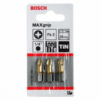 Биты 25мм BOSCH Pozidriv 2TIN (3шт)