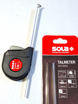 Рулетка-толщиномер 3 метра SOLA Talmeter TAL3 (51011601) для внутренних измерений, вычисления диаметра, разметки