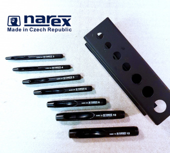 Набор стальных пробойников NAREX (854800) на подставке 7шт(3,4,5,6,8,10,12мм)