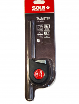 Рулетка-толщиномер 2 метра SOLA Talmeter TAL2 (51011201) для внутренних измерений, вычисления диаметра, разметки