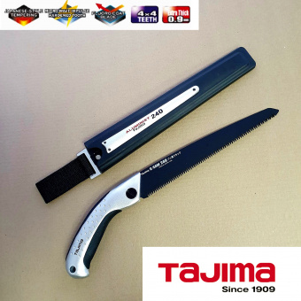 Ручная пила TAJIMA Aluminist (ALSA240) + запасное полотно 240мм с покрытием (поясной пластиковый чехол,алюмин.ручка)